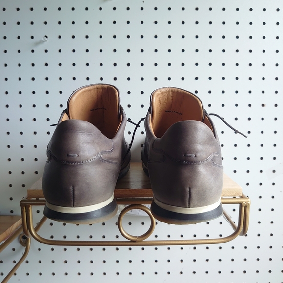 Magnanni For Neiman Marcus Leather Sneakers Shoes Grey - Picture 4 of 9